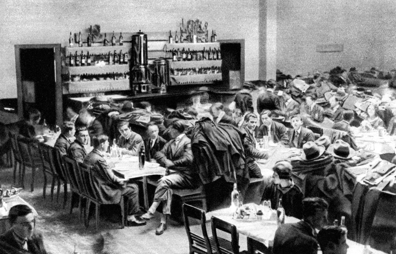 छात्रों के लिए रेस्तरां, पेरिस, 1931। द्वारा अर्नेस्ट फ्लेमरियन