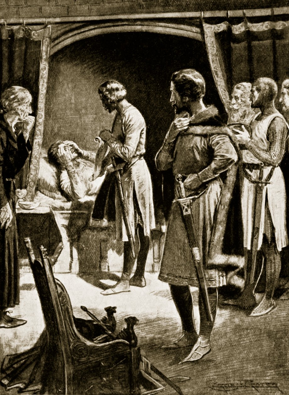 हेनरी द्वितीय की मृत्यु, 1189, &39;हचिन्सन की कहानी ब्रिटिश नेशन की कहानी&39;, c.1920 से द्वारा अर्नेस्ट प्रेटर
