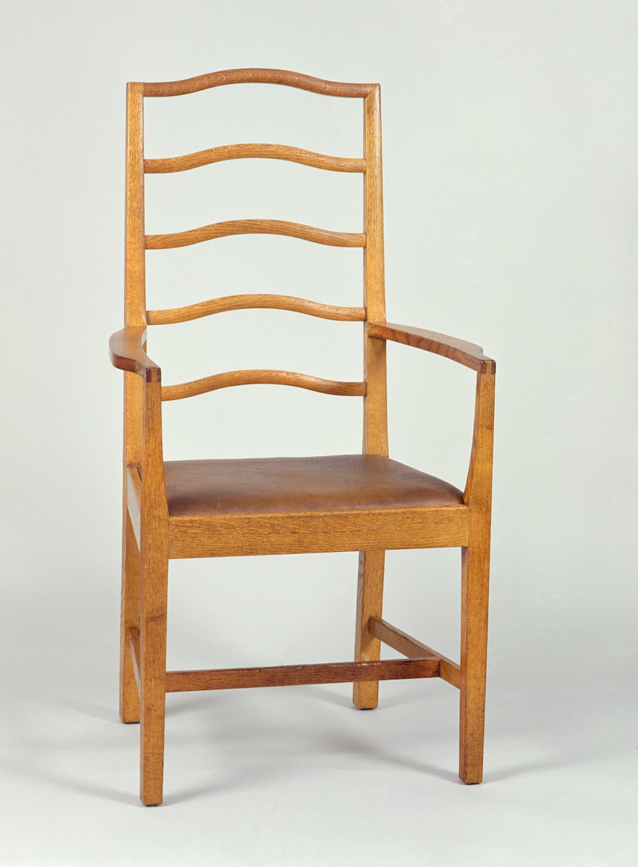 आर्मचेयर, 1903 में नियुक्त, पीटर वाल्स कार्यशाला, 1923 (ओक) में बनाया गया द्वारा अर्नेस्ट विलियम गिम्सन