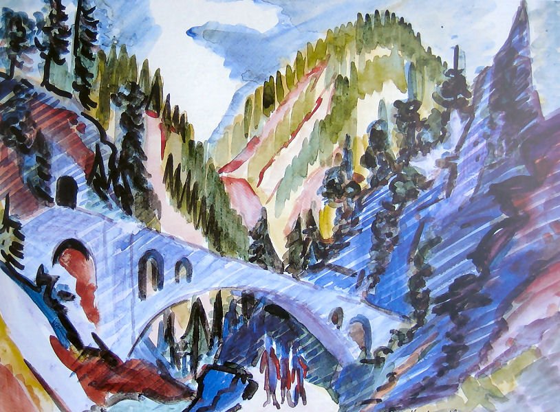 Landwassertal में पुल द्वारा अर्नस्ट लुडविग किरचनर