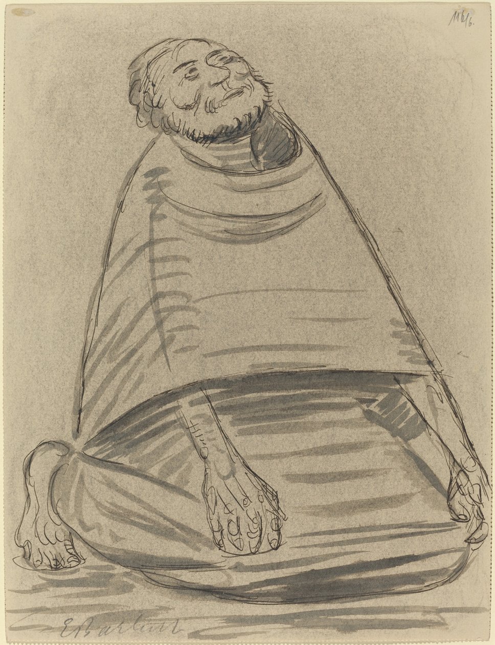 मैन घुटने टेकना, 1916। द्वारा अर्न्स्ट बारलाच
