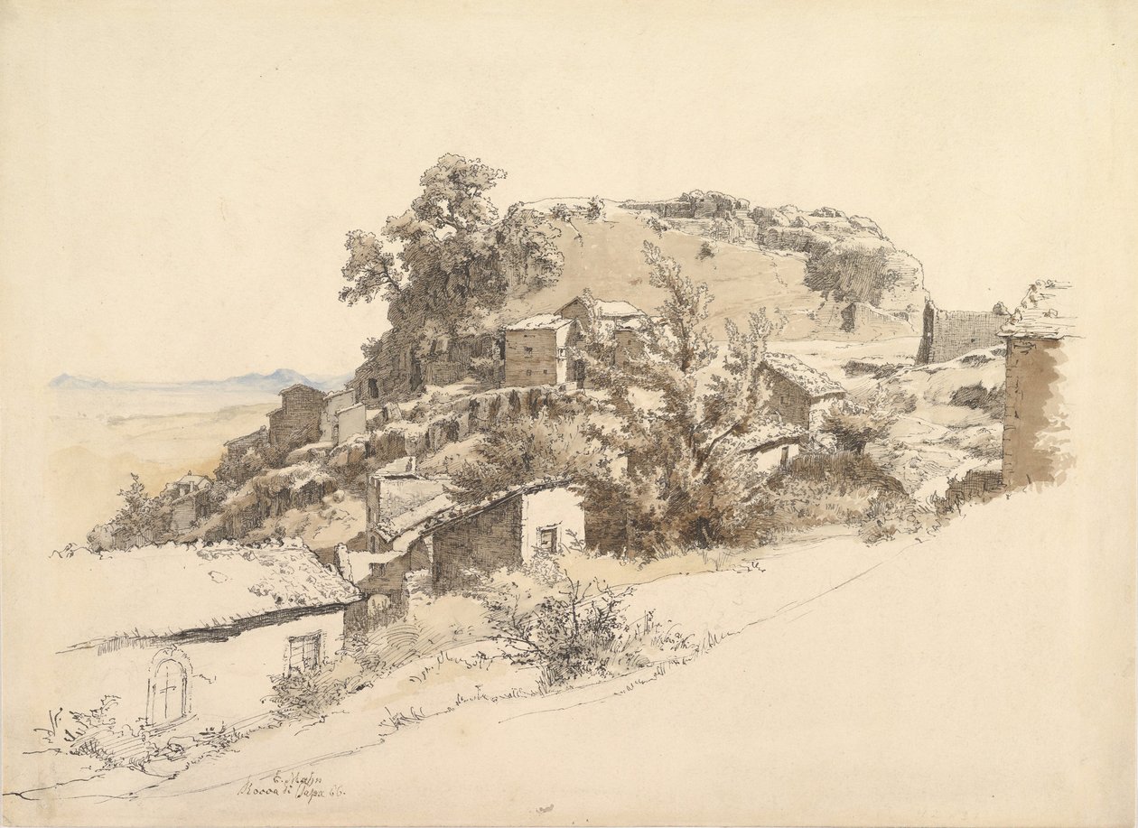 रोक्का डि पापा के पास रोमन लैंडस्केप, 1866। द्वारा गंभीर भय भगवान अफीम