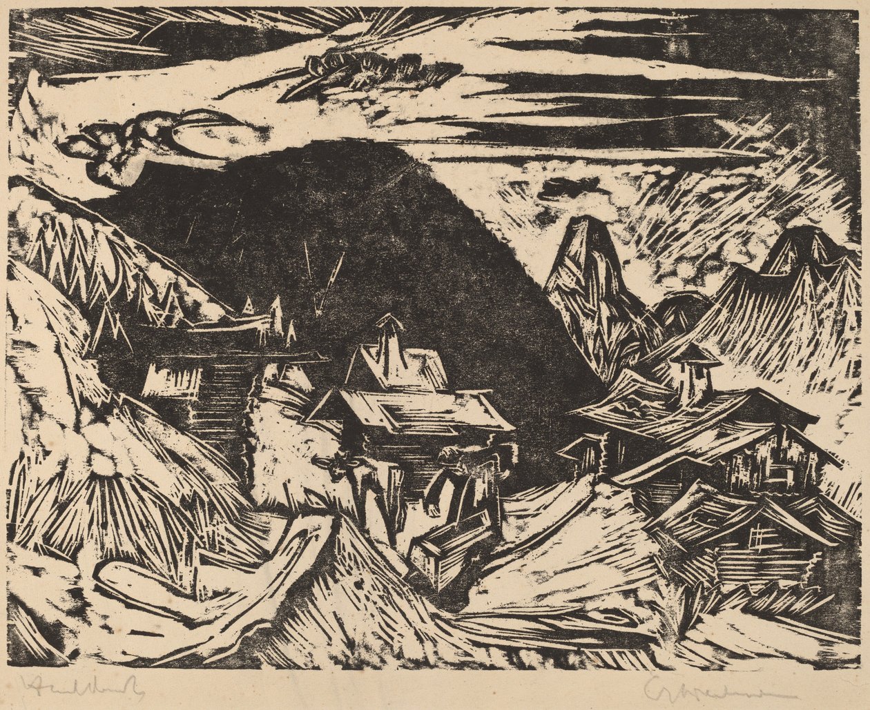 अल्पाइन चारागाह, 1918। द्वारा अर्नस्ट लुडविग किरचनर