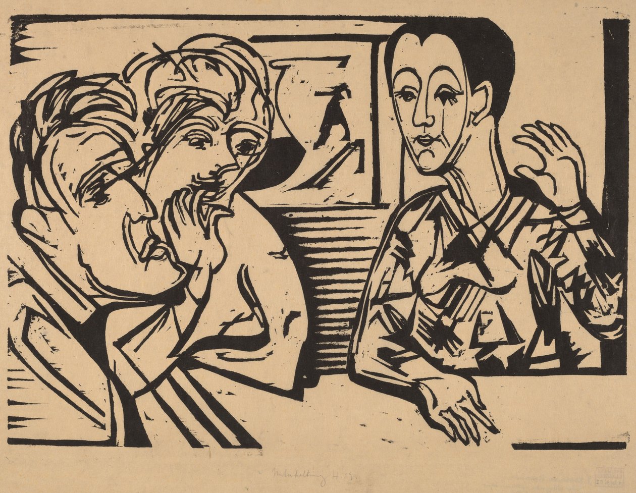 बातचीत, 1929। द्वारा अर्नस्ट लुडविग किरचनर