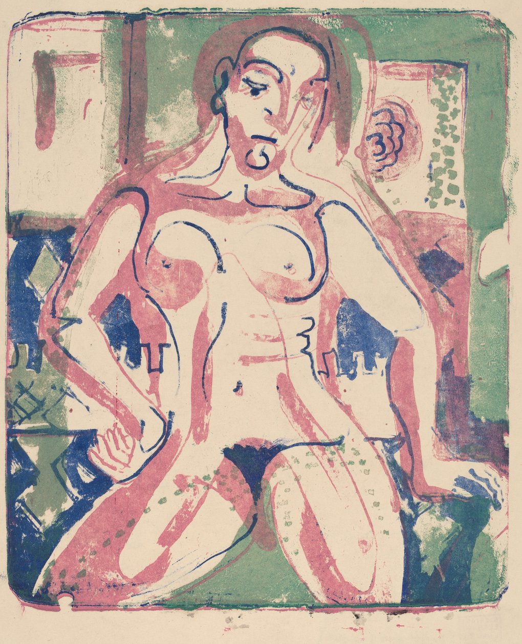 नग्न महिला, 1927। द्वारा अर्नस्ट लुडविग किरचनर