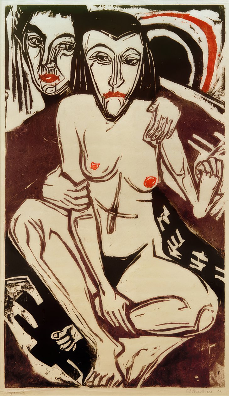ELKirchner, उदासी (Erna के साथ स्व-चित्र) द्वारा अर्नस्ट लुडविग किरचनर