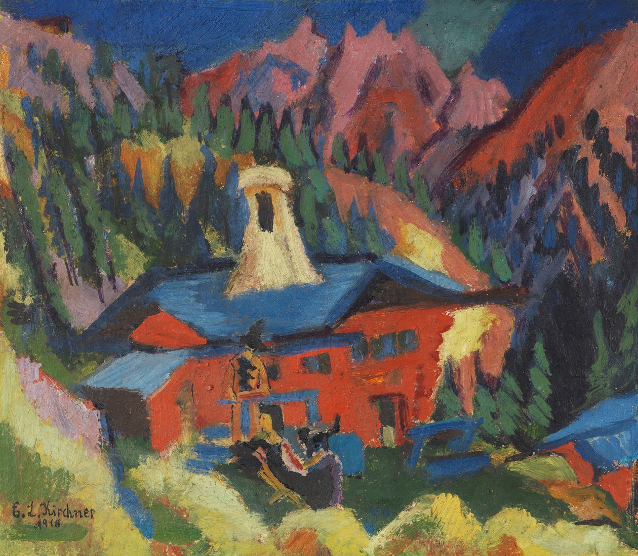 स्टाफ़ेलल्प पर हाउस, 1918-1919। द्वारा अर्नस्ट लुडविग किरचनर