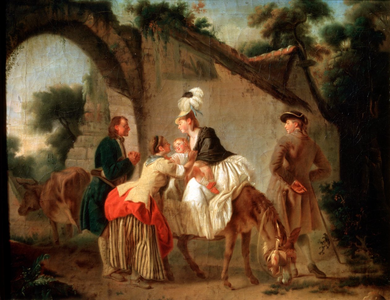 वेट नर्स को विदाई, 1777। द्वारा एटिने ऑब्री