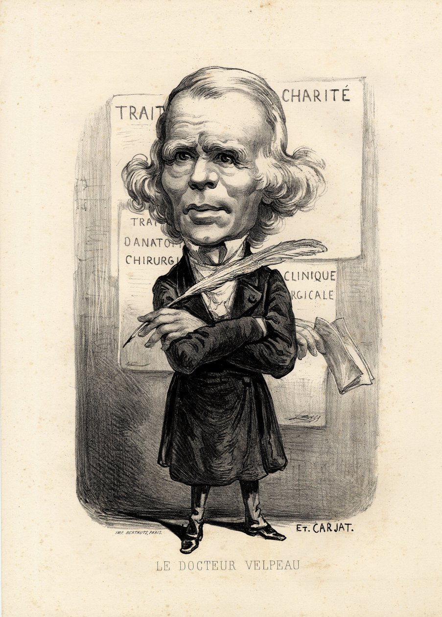 feuille volante - इटियेन कारजट द्वारा चित्रण (1826-1906): चिकित्सा, चिकित्सा, संत, चैरिटी, एनाटॉमी, पोस्टर डिस्प्ले - सर्जन, वेलपेउ अल्फ्रेड (1795-1867) द्वारा एटिने कारजाटा