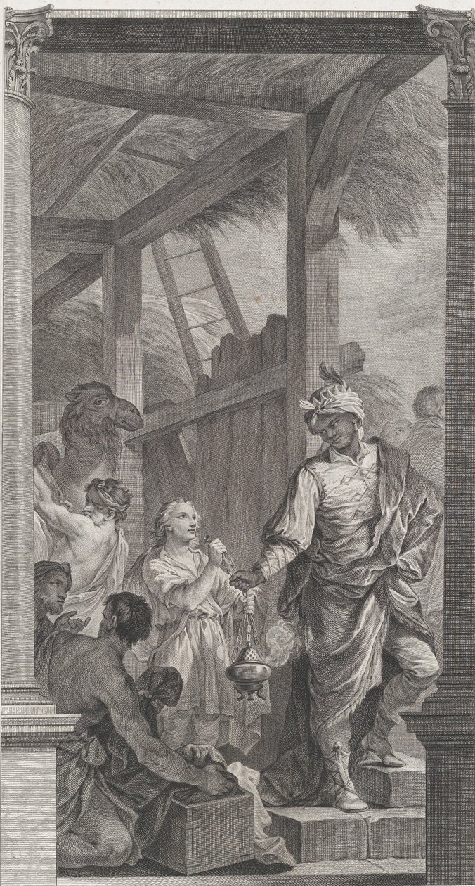 पेरिस में फाउंडलिंग्स का चैपल: ले रोई मागे बल्थाजार एट सा सुइट, 1752। द्वारा एटियेन फ़ेसार्ड