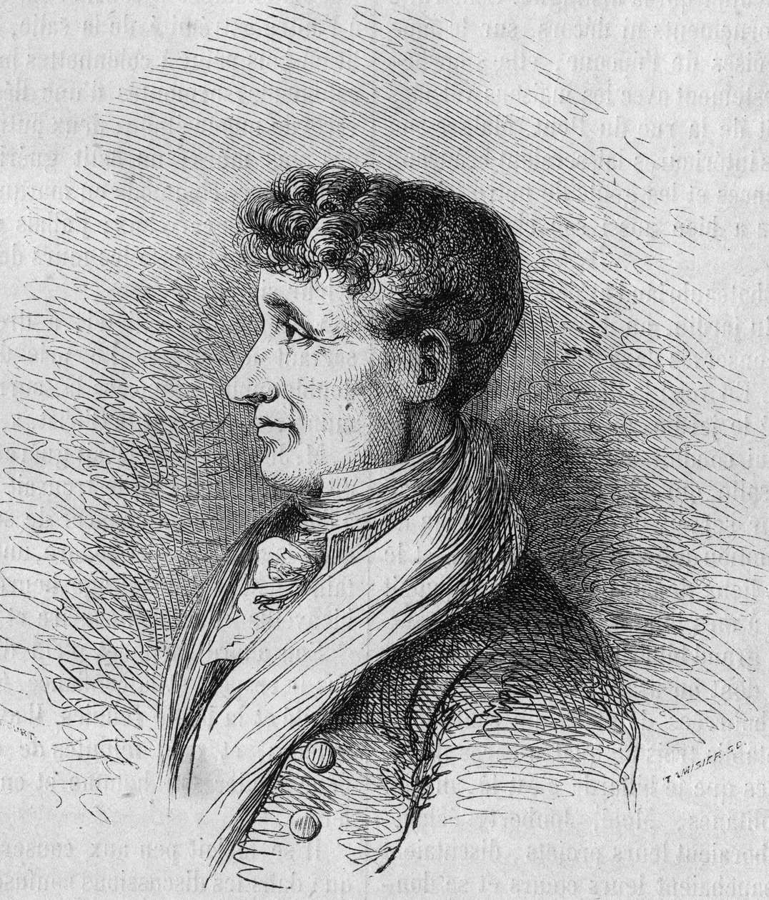 जोसेफ जौबर्ट का पोर्ट्रेट (1754-1824), फ्रांसीसी लेखक। "" ले मैगासिन सुरम्य "" में बोकोर द्वारा उत्कीर्णन द्वारा एटिने गेब्रियल बोकोर्ट