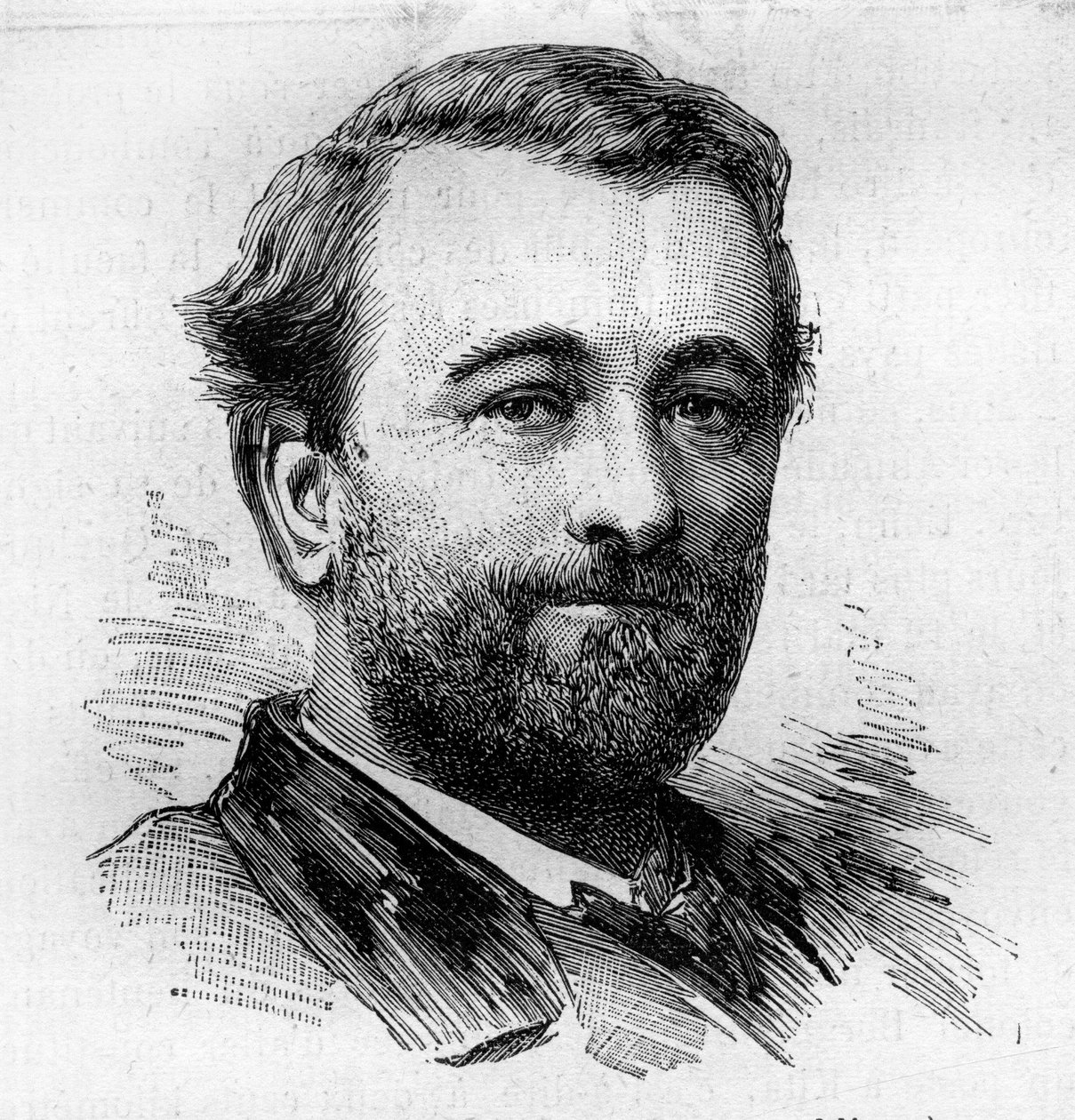 पॉल बर्ट का पोर्ट्रेट (1833-1886), फ्रांसीसी शरीर विज्ञानी और राजनीतिज्ञ। 26 नवंबर के "" ले मोंडे इलस्ट्रे"" एन °1287 में बोकोर द्वारा उत्कीर्णन द्वारा एटिने गेब्रियल बोकोर्ट