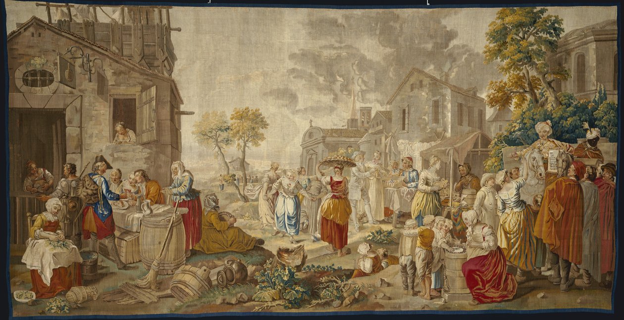विलेज फेस्टिवल से आउटडोर मार्केट, 1775-89 द्वारा Éतिने ज्यूरत