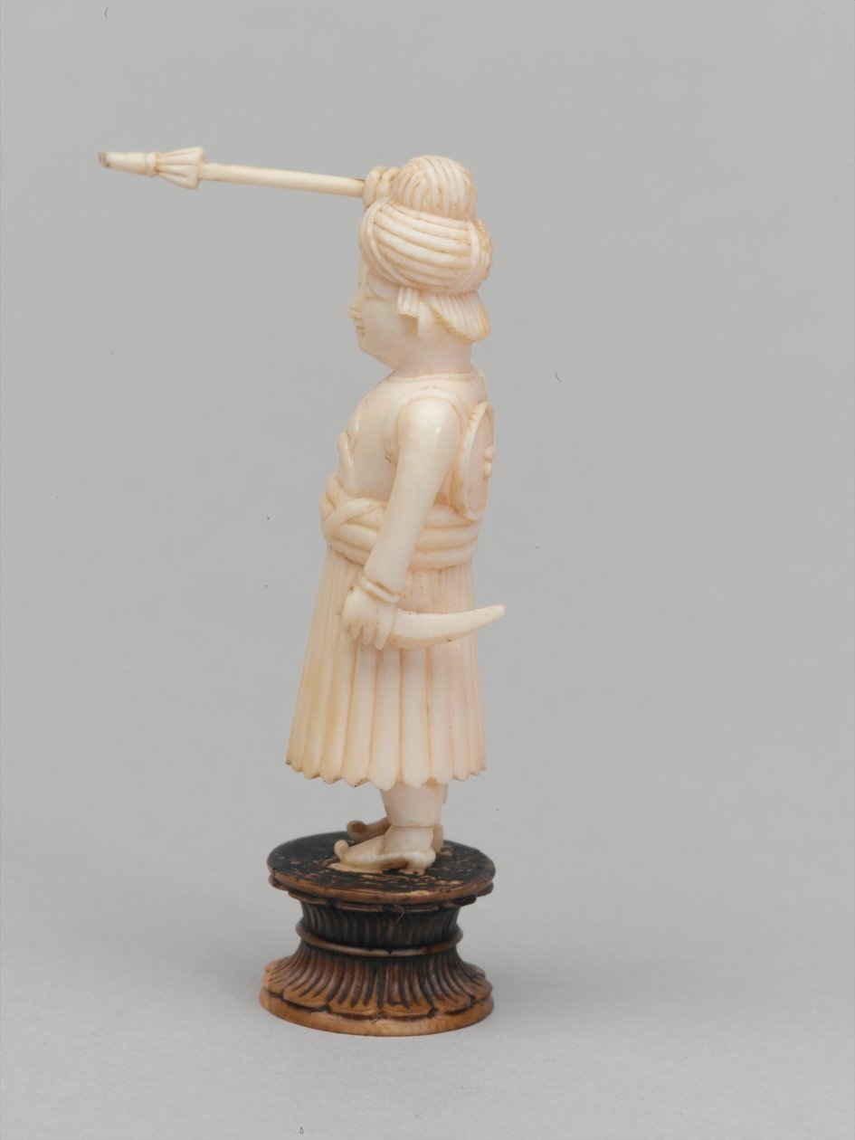 काला मोहरा, शतरंज का टुकड़ा, भारत, 1820 लगभग द्वारा एटिने लेनिरोर
