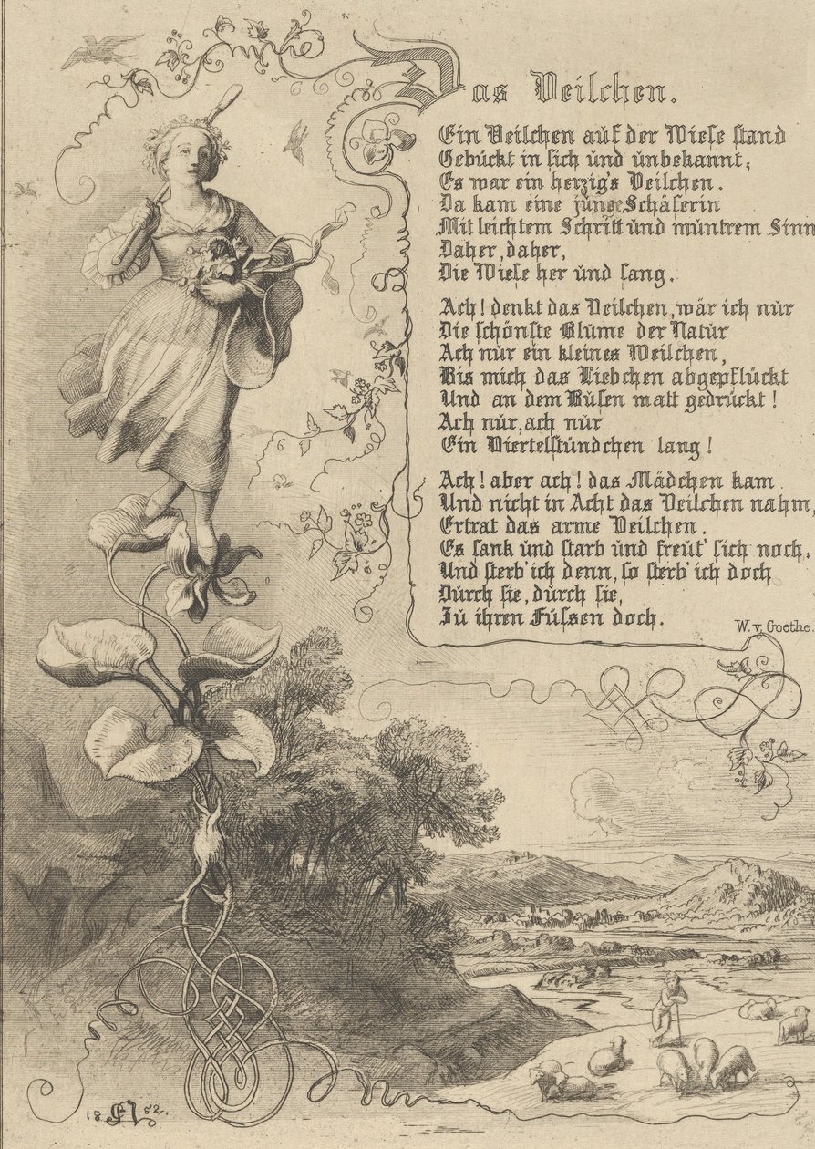 वाटरलिली, वियोला, किंग ऑफ थुले, द फ्लावर रिवेंज, 1852। द्वारा यूजीन नेपोलियन नेउरुथेर