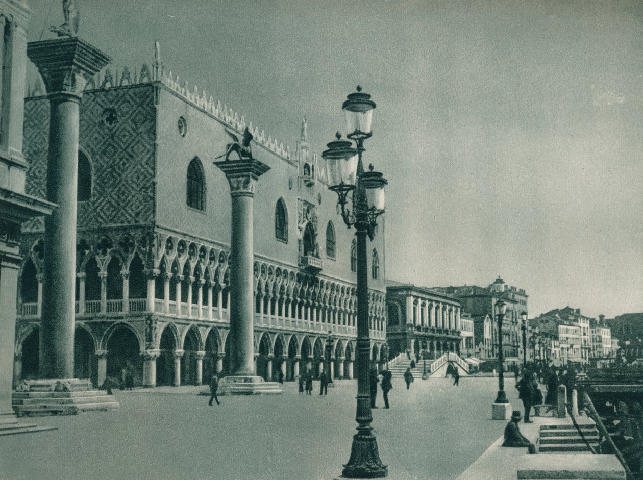 रीवा degli Schiavoni, वेनिस, इटली, 1927 के साथ डॉग्स पैलेस के मुख्य सामने द्वारा यूजेन पोपेल