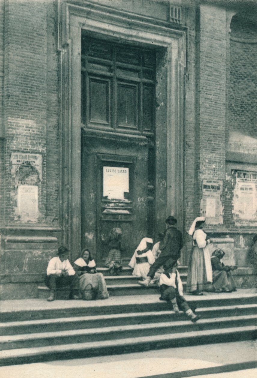 वाया बाबिनो, रोम, इटली, 1927 में एक चर्च के सामने कलाकारों के मॉडल की जगह द्वारा यूजेन पोपेल