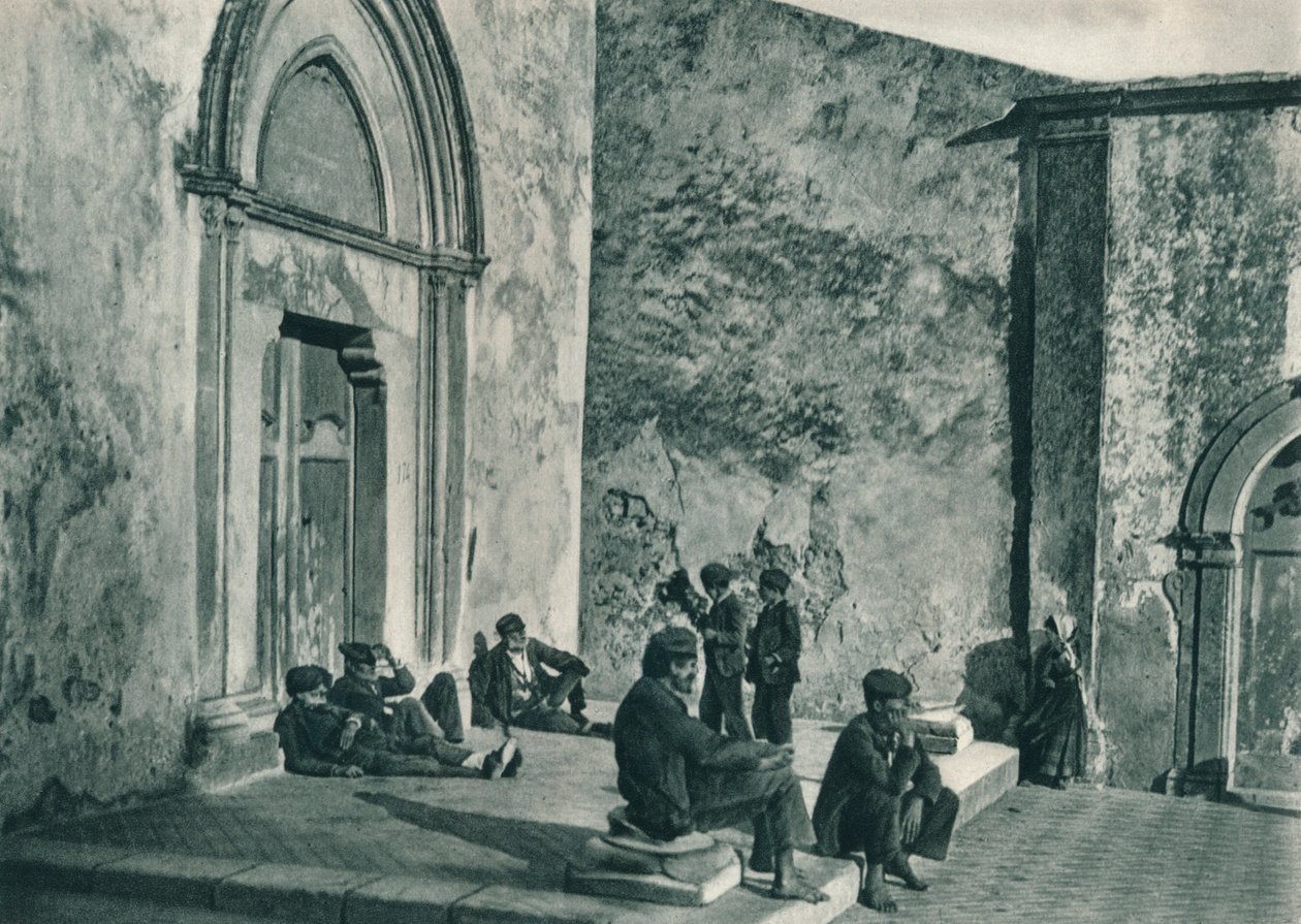 एक चर्च के बाहर आराम करना, Taormina, सिसिली, इटली, 1927 द्वारा यूजेन पोपेल