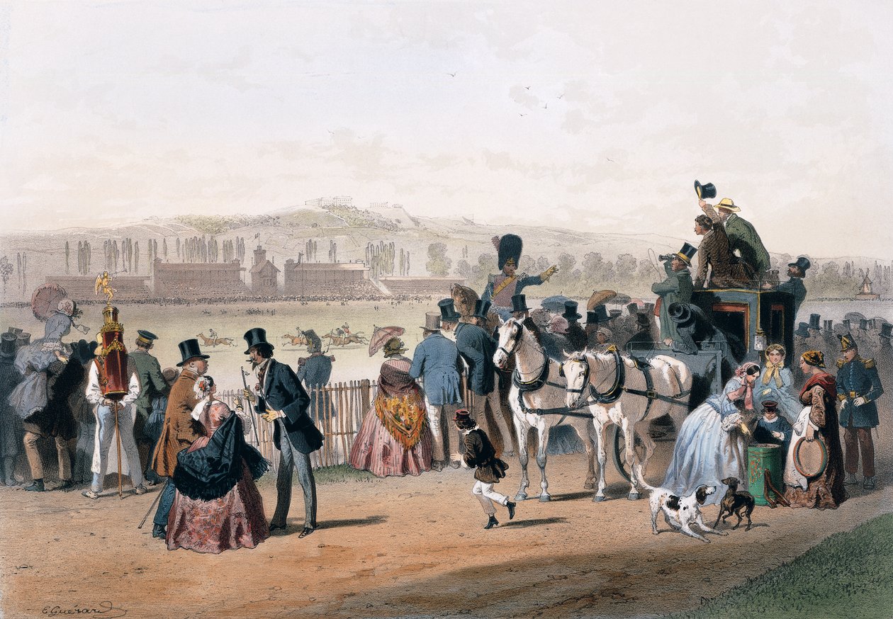 Bois de Boulogne में रेसकोर्स द्वारा यूजीन चार्ल्स फ्रेंकोइस ग्वार्ड