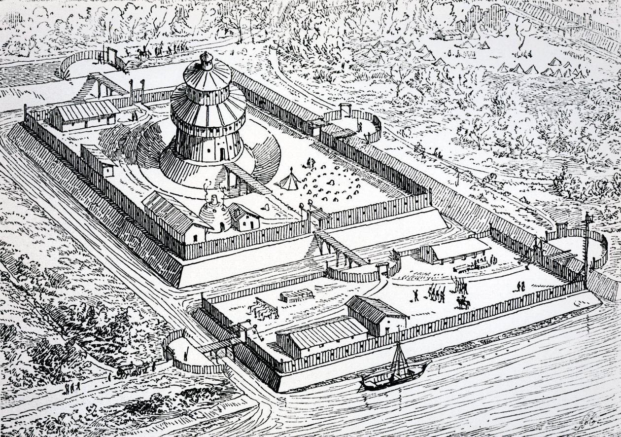 6 वीं और 7 वीं शताब्दी, 1895 में फ्रेंकिश साम्राज्य की अवधि के दौरान लौवर का पुनर्निर्माण द्वारा यूजीन इमैनुएल वायलेट ले डुको