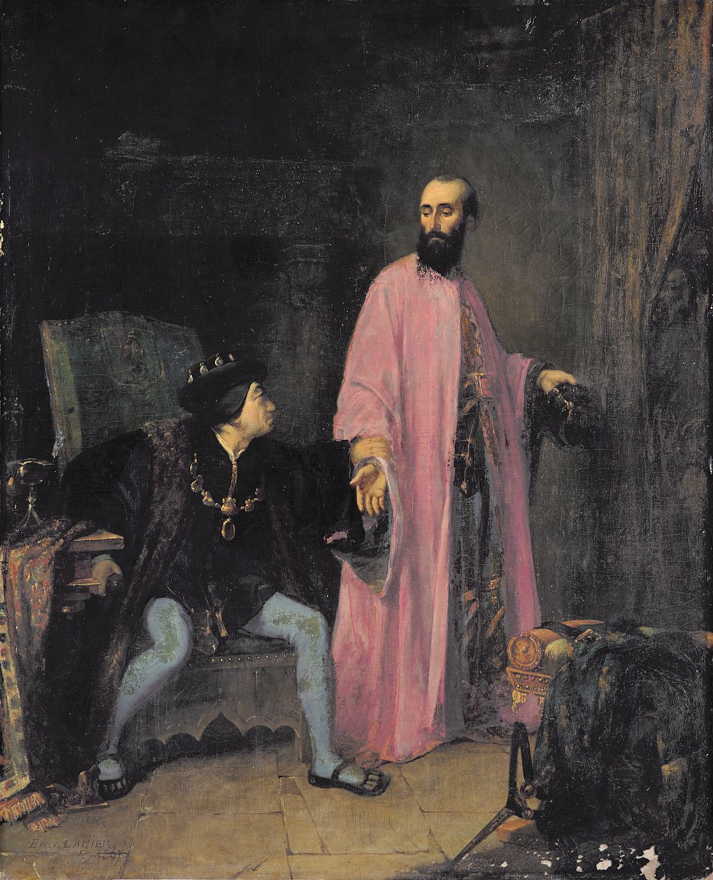 लुई XI (1423-83) और उनके डॉक्टर, 1857 द्वारा यूजीन लागियर