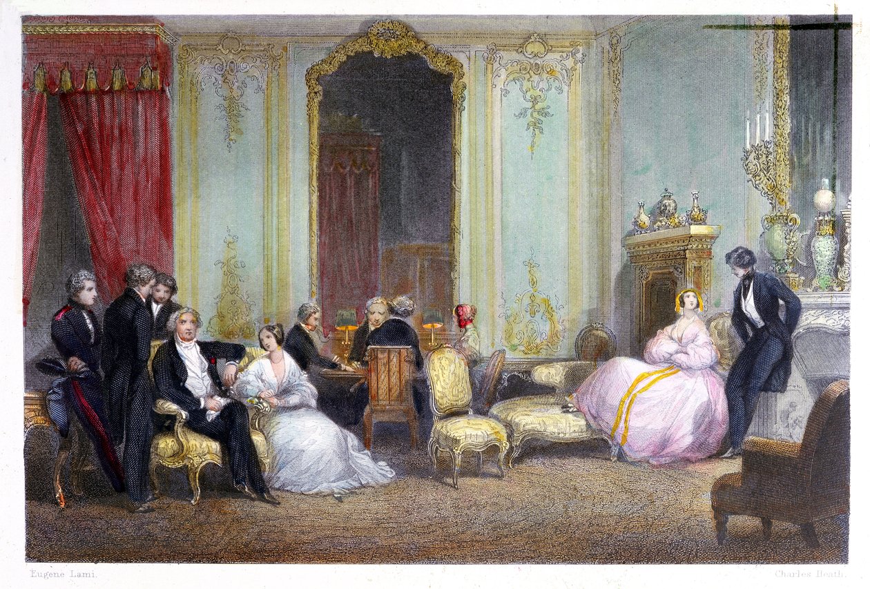 ए फैमिली इन ए इंटीरियर, 1842 द्वारा यूजीन लुई लामिया