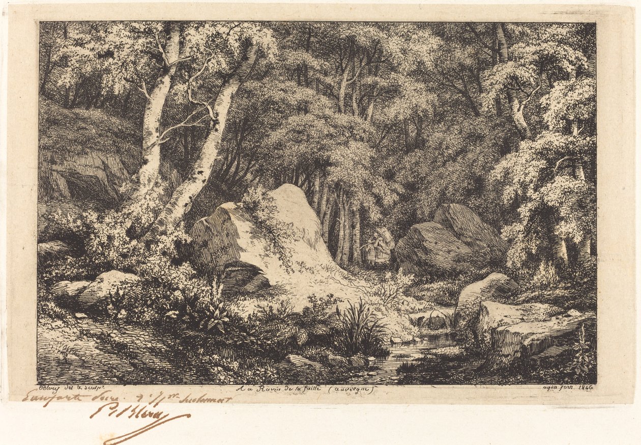 फॉल्ट के खड्ड पर, औवेर्गेन द रेविन एट औवेर्गने, 1846। द्वारा यूजीन ब्लेरी