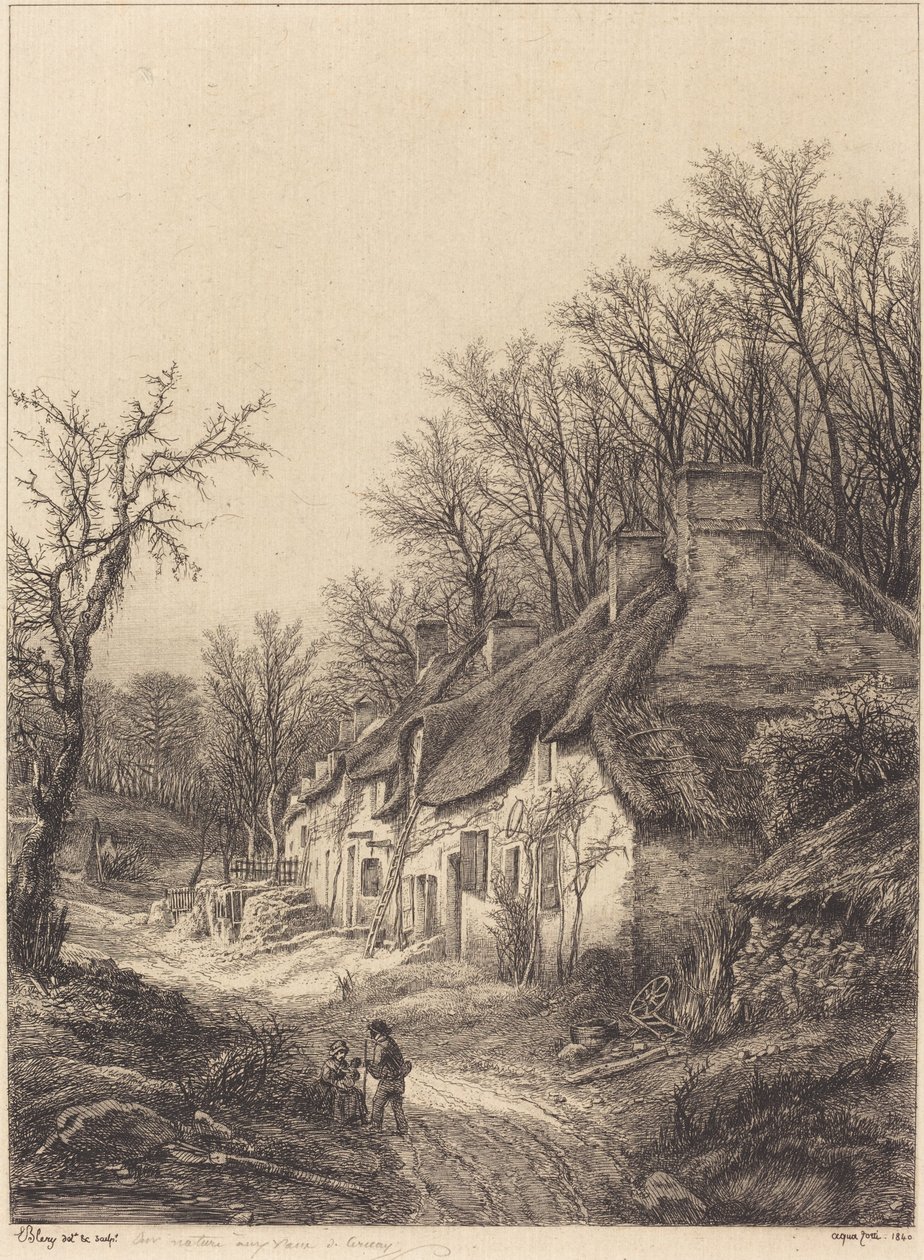 सर्दियों में कॉटेज, 1840। द्वारा यूजीन ब्लेरी
