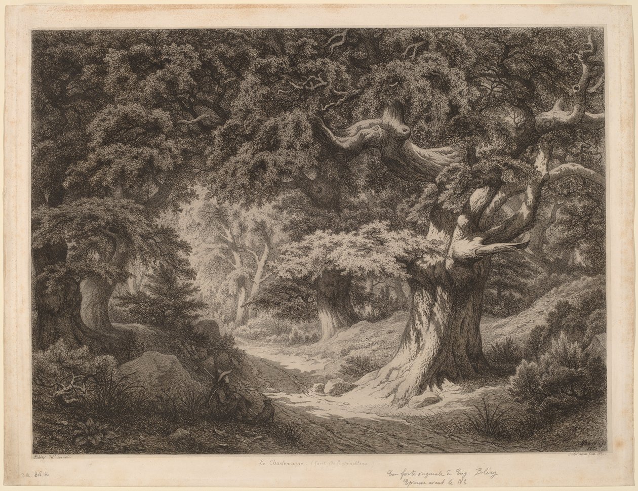 फॉनटेनब्लियू का शारलेमेन वन, 1861। द्वारा यूजीन ब्लेरी