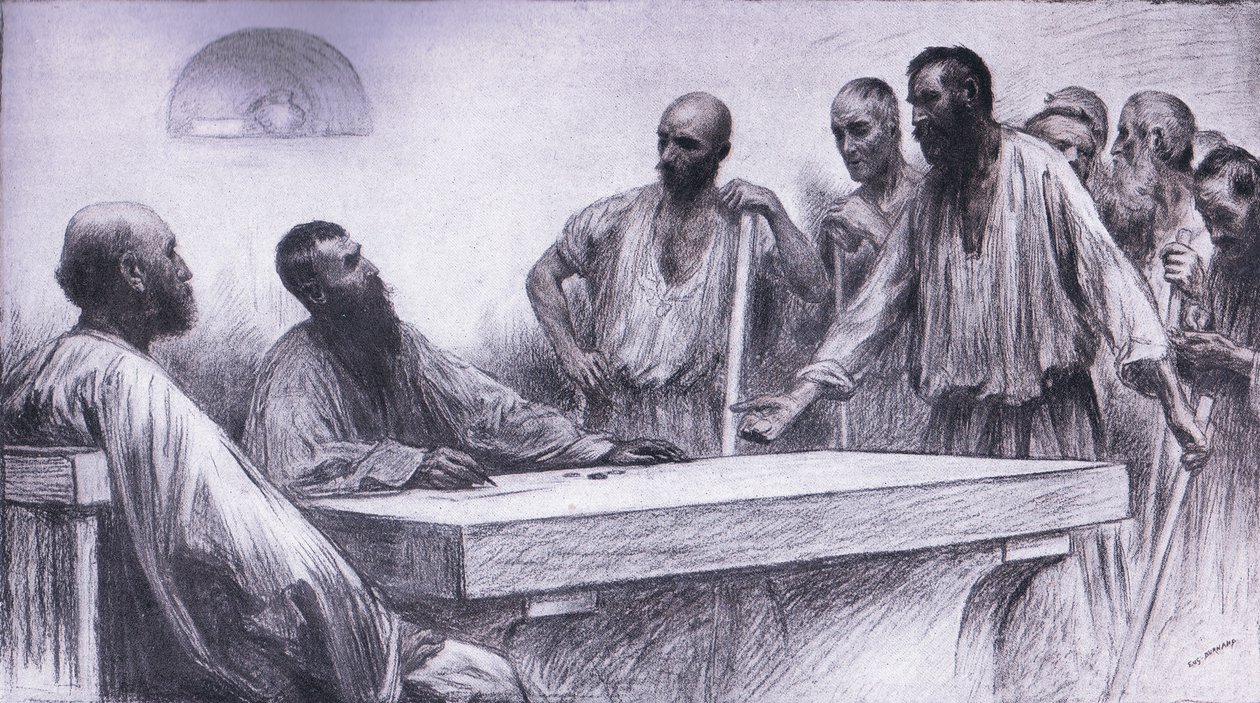 बेल की बेल में मजदूर, 1916-17, Bibbys वार्षिक द्वारा यूजीन बर्नैंड