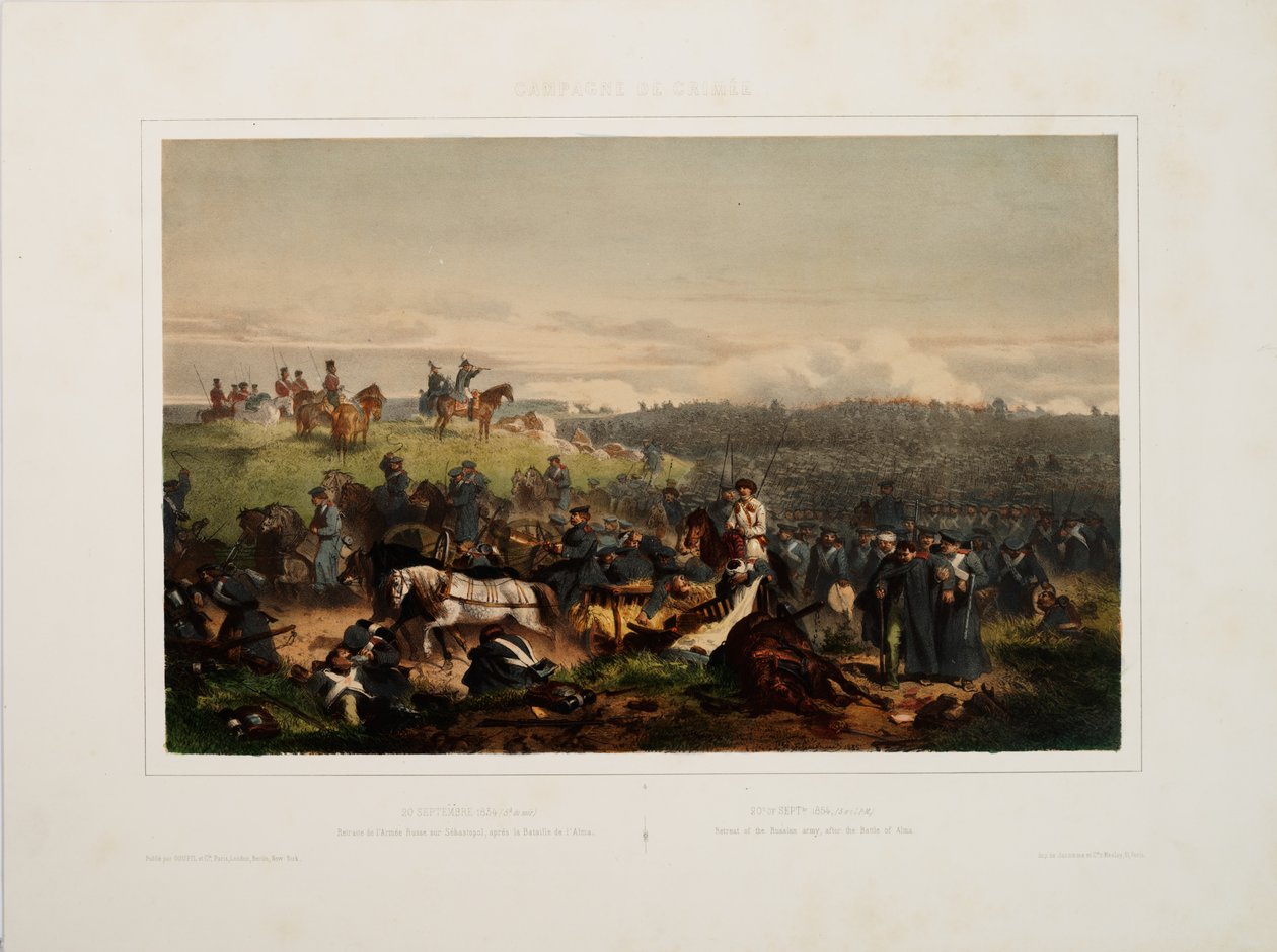 20 सितंबर, 1854. अल्मा की लड़ाई के बाद रूसी सेना का पीछे हटना, 1855। द्वारा यूजीन चार्ल्स फ्रेंकोइस ग्वार्ड