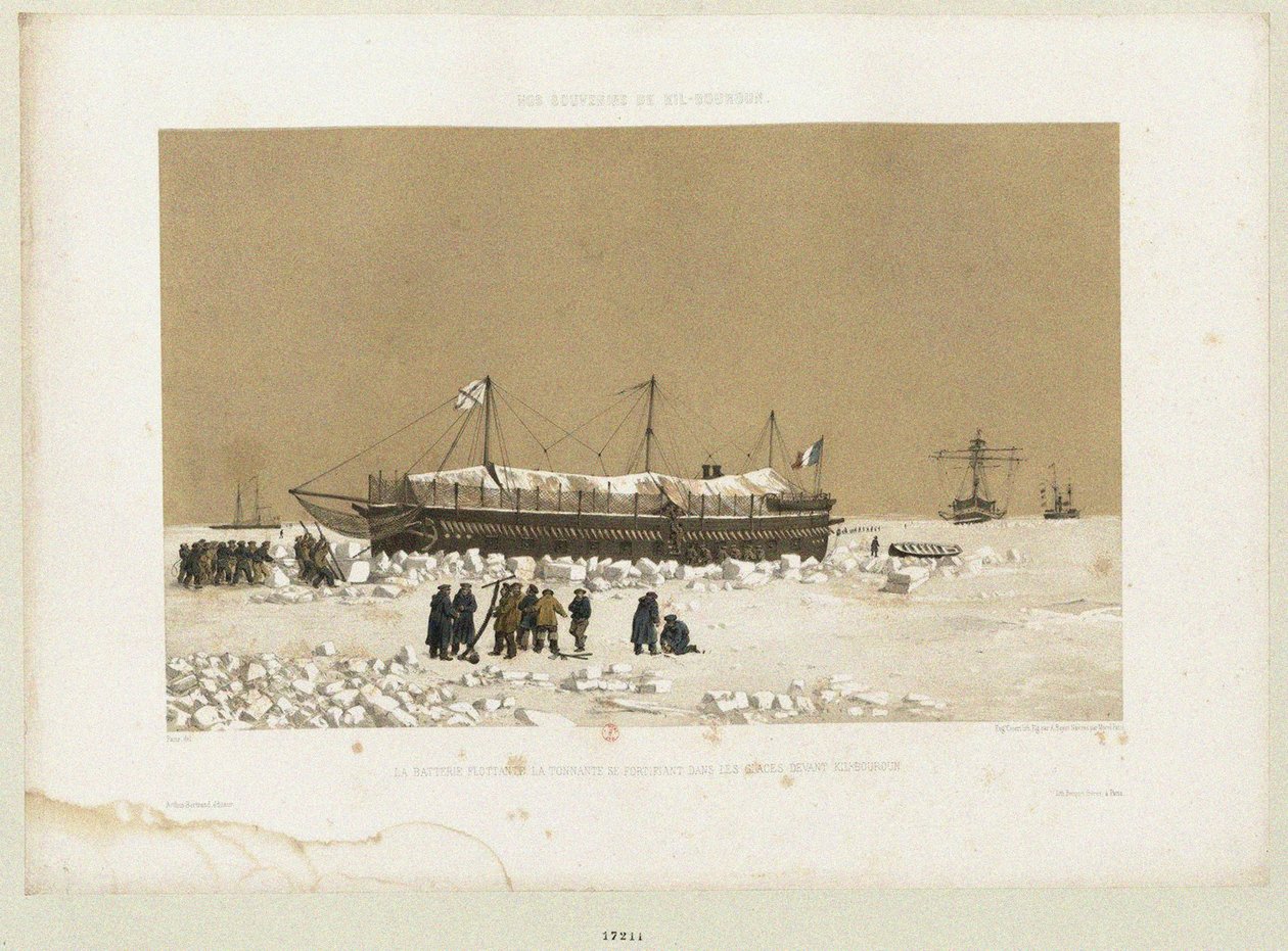 किम्बर्न, 1856 के पास बर्फ में फ्लोटिंग बैटरी टोंनटेन् द्वारा यूजीन सिसेरी