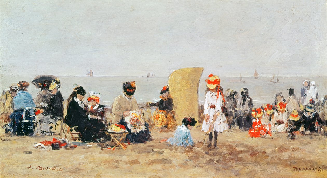 बीच सीन, ट्रॉविल, 1881 द्वारा यूजीन लुई बौडिन