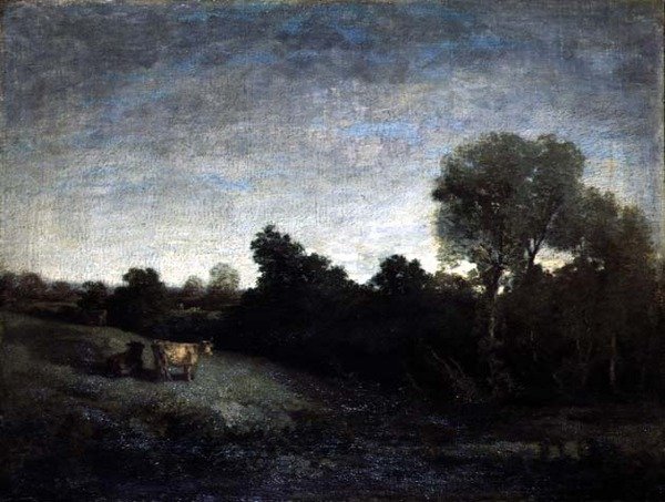 एक घास के मैदान में गाय, c.1854 (कैनवास पर तेल) द्वारा यूजीन लुई बौडिन