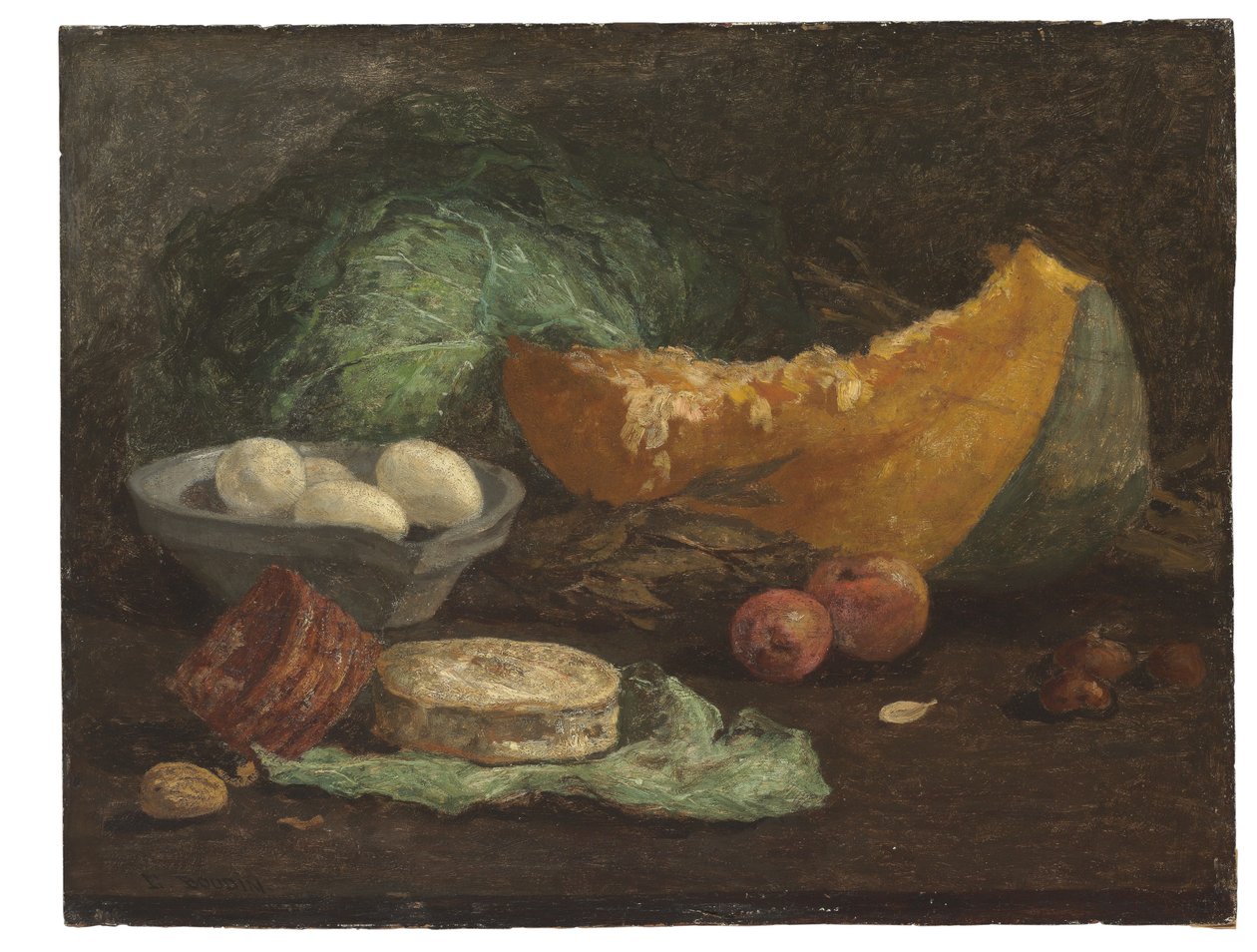 अंडे और कद्दू के साथ फिर भी जीवन, c.1853-56 द्वारा यूजीन लुई बौडिन