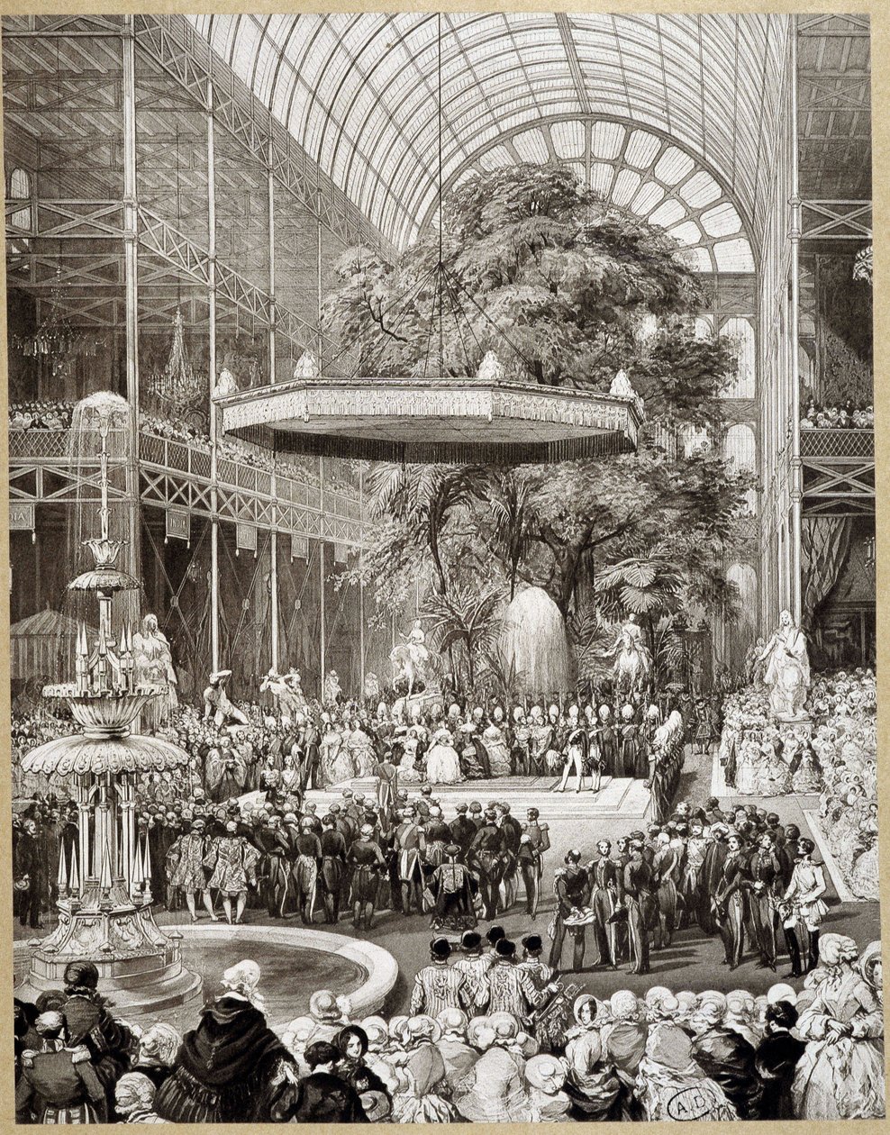 लामी द्वारा लंदन में 1851 की विश्व प्रदर्शनी का उद्घाटन। द्वारा यूजीन लुई लामिया