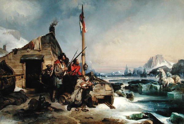 1839 के नोवाया ज़म्लिया के पूर्वी तट पर डच नाविकों की एक टीम की शीतकालीन द्वारा यूजीन मोडस्टेड एडमंड लेपोइटेविन