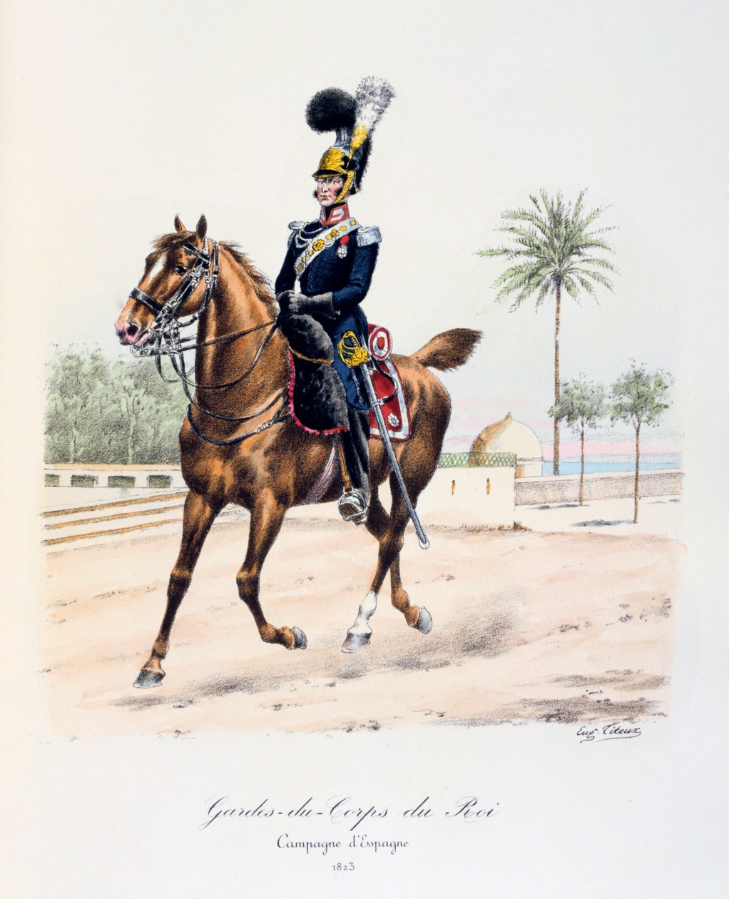 किंग्स बॉडीगार्ड्स, स्पेनिश अभियान, 1823, c1814-1830 द्वारा यूजीन टिटेक्स