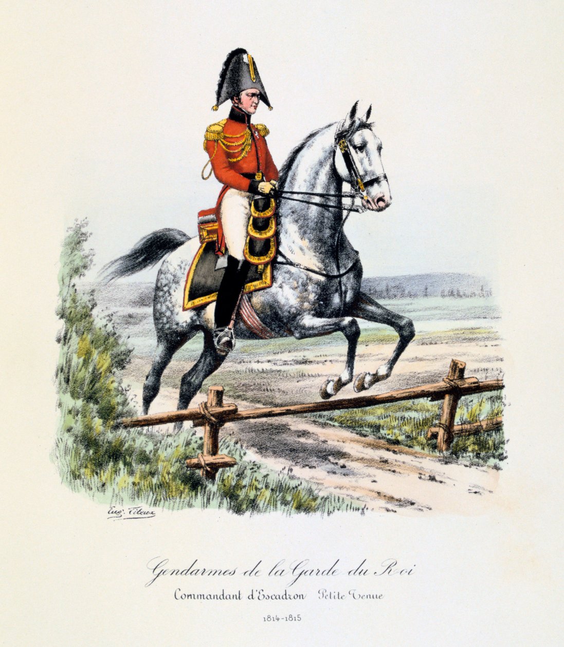 जेंडर गार्ड्स ऑफ़ द किंग्स गार्ड, स्क्वाड्रन कमांडर, छोटी पोशाक, 1814-15 द्वारा यूजीन टिटेक्स