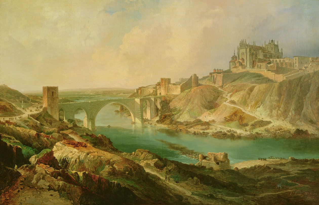टोलेडो का दृश्य, 1854 द्वारा यूजेनियो लुकास वाई पैडिला