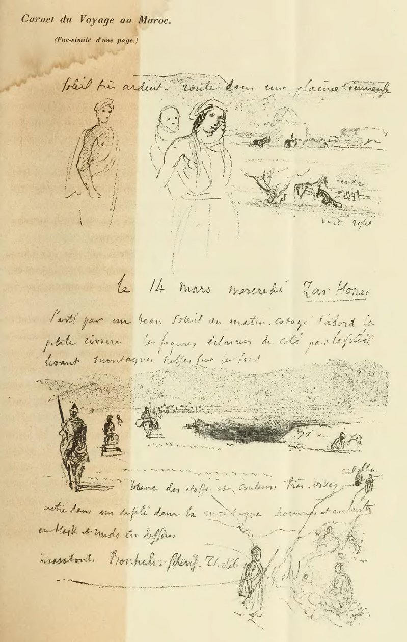 Delacroix के अखबार का पेज द्वारा फर्डिनेंड विक्टर यूजीन डेलाक्रोइक्स