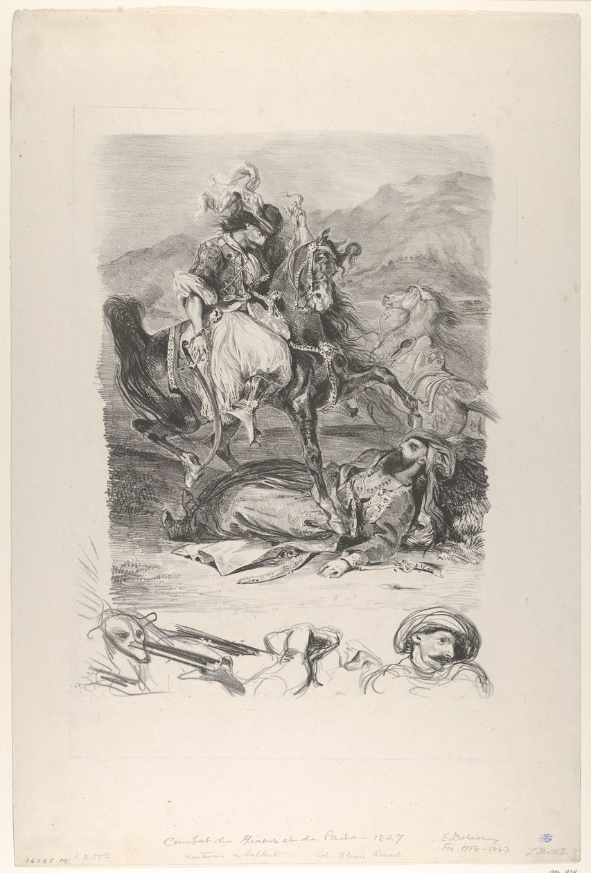 जियाउर और पाशा का मुकाबला, 1827, 1827। द्वारा यूजीन डेलाक्रोइक्स