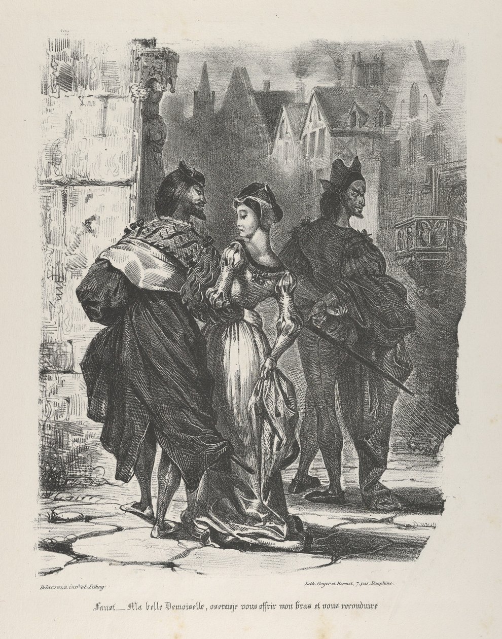 फॉस्ट ट्राईंग टू सिड्यूस मारगुएराइट गोएथे, फॉस्ट, 1825-27।, 1825-27। द्वारा यूजीन डेलाक्रोइक्स