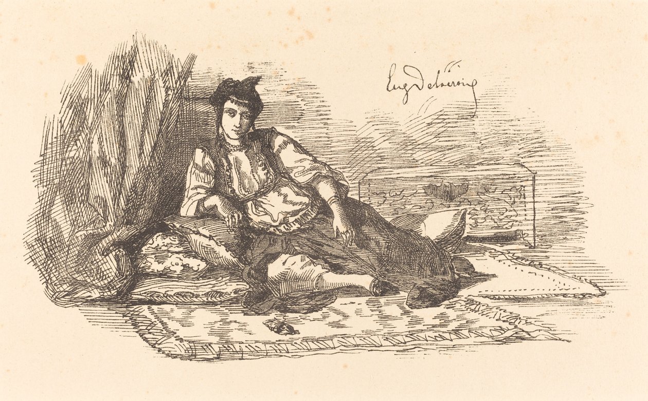 अल्जीयर्स की यहूदी महिला Juive d'Alger और अल्जीयर्स में एक सड़क, 1838। द्वारा यूजीन डेलाक्रोइक्स