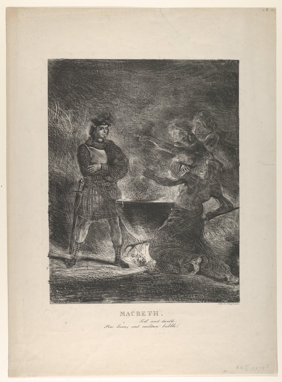 मैकबेथ कंसल्टिंग द विच, 1825., 1825। द्वारा यूजीन डेलाक्रोइक्स