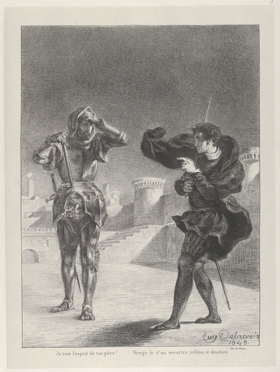 द घोस्ट ऑन द टैरेस, 1843., 1843। द्वारा यूजीन डेलाक्रोइक्स