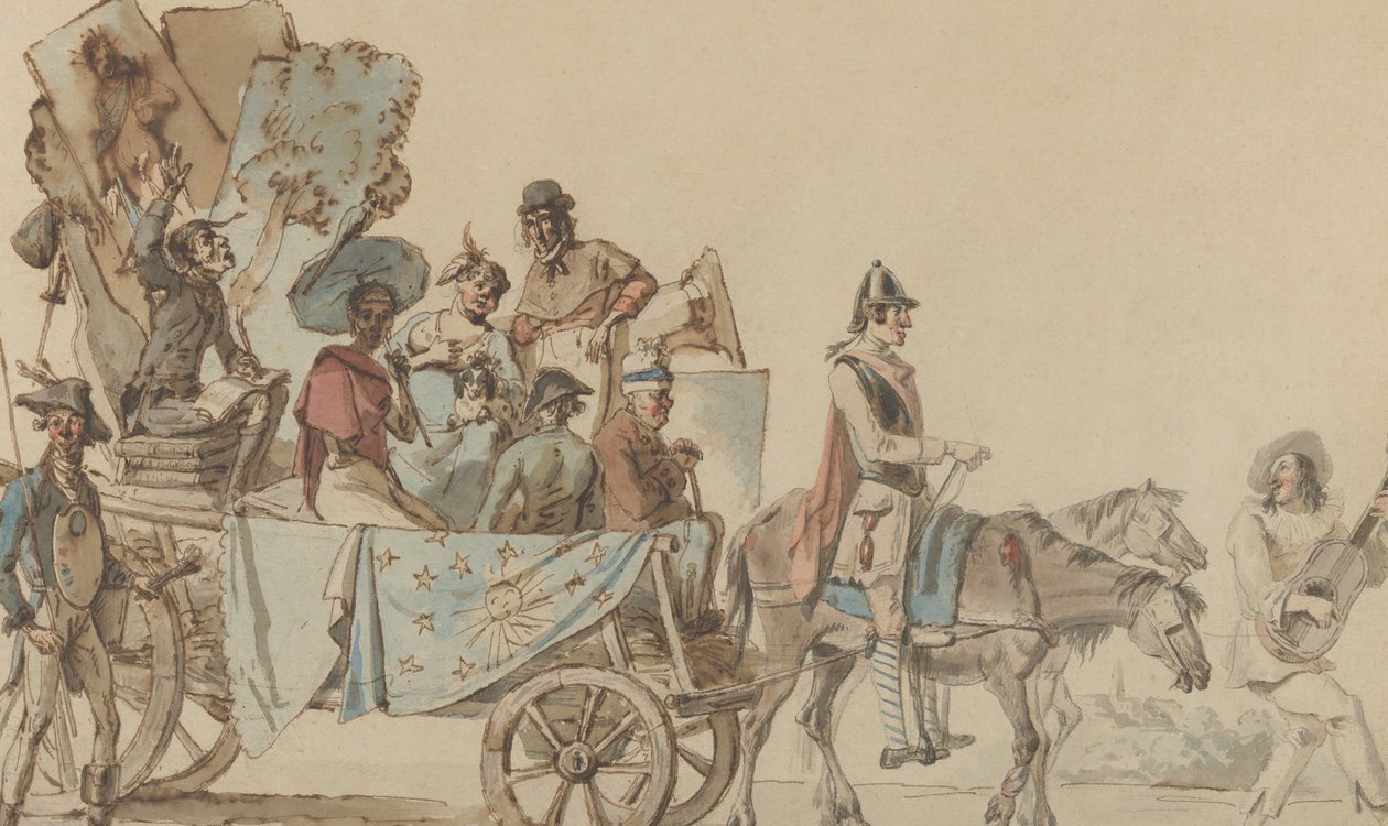 सड़क पर नाट्य मंडली, 1818। द्वारा यूजीन डेलाक्रोइक्स