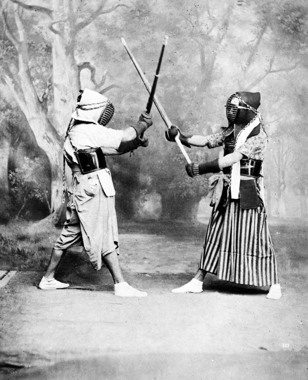 केन्डो, या जापानी बाड़, c.1860-80 द्वारा यूरोपीय फोटोग्राफर