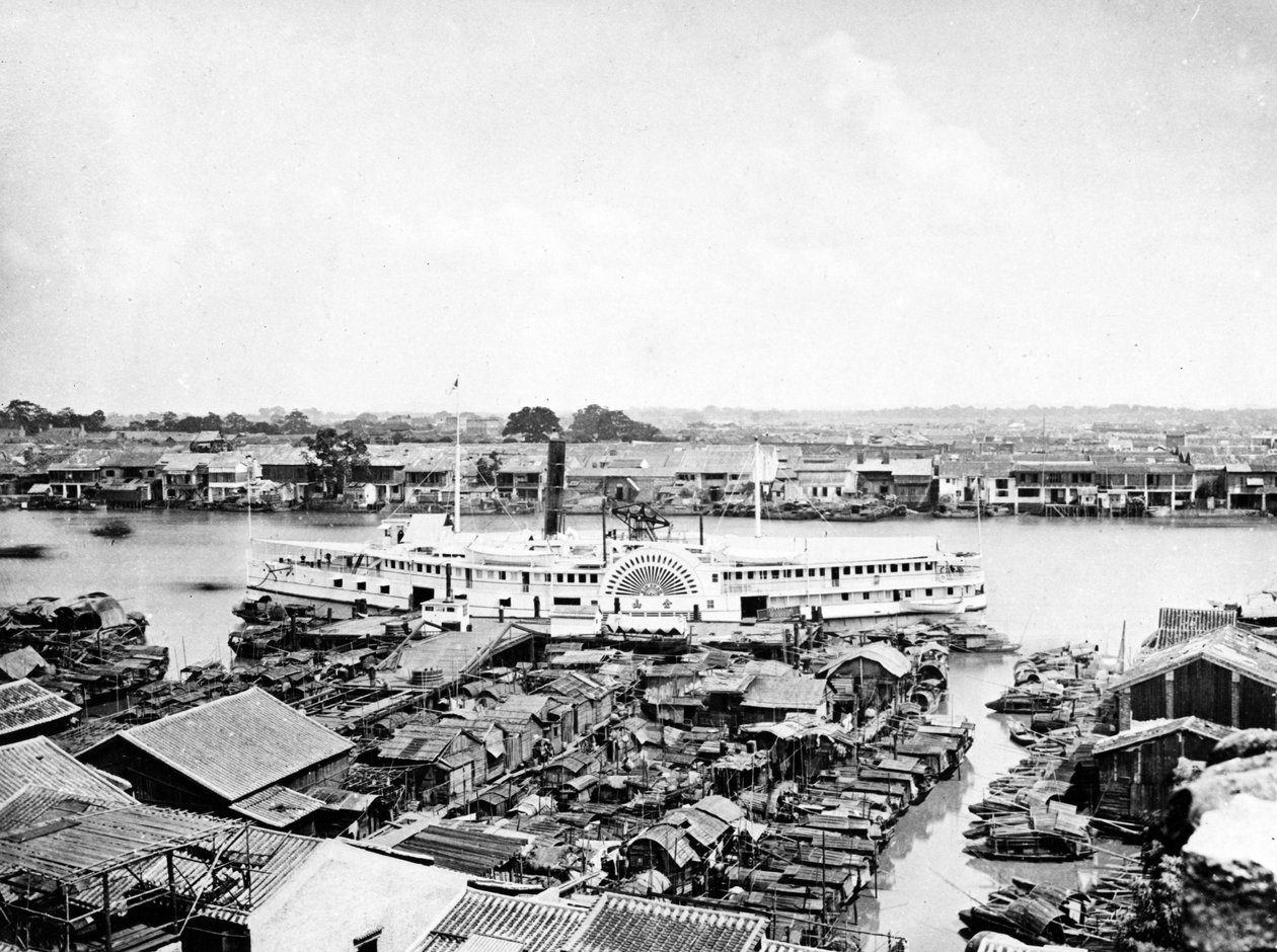 कैंटन लैंडिंग प्लेस में गोल्डन माउंटेन, c.1870 द्वारा यूरोपीय फोटोग्राफर