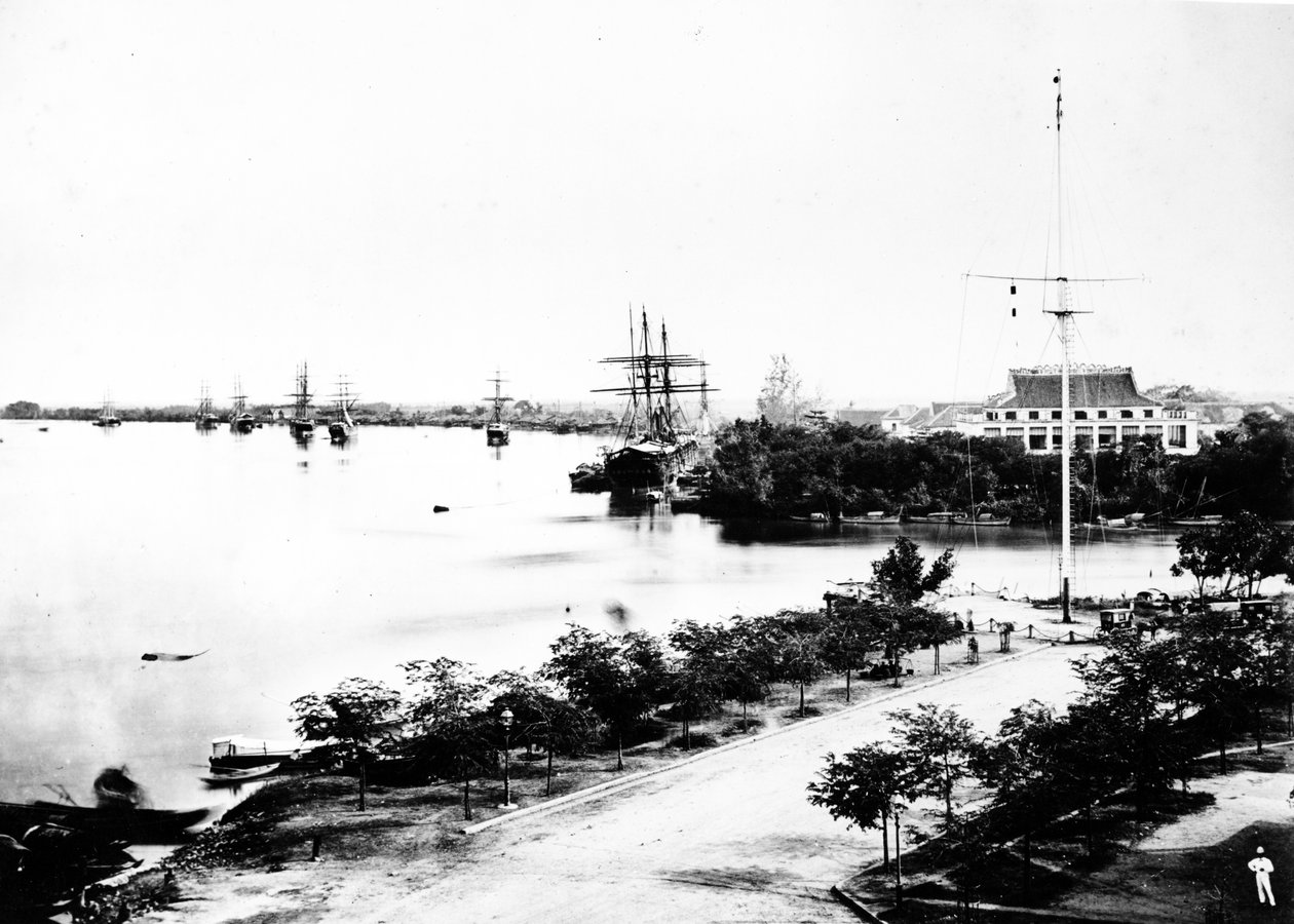वाटरफ्रंट, साइगॉन, c.1870s द्वारा यूरोपीय फोटोग्राफर